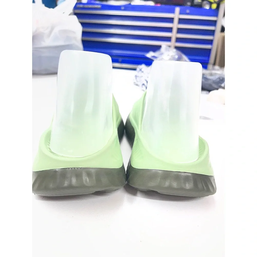 Kuailu Women Lime Green Platform Slide Sandals Recovery Slides Size 6